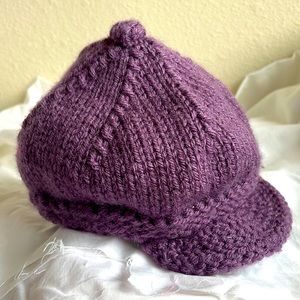 Purple baby crochet cap/hat.
